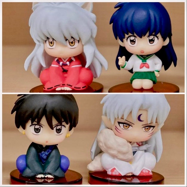 InuYasha Osuwari mini figures - Inu Yasha, Sesshomaru, Kagome, Miroku
