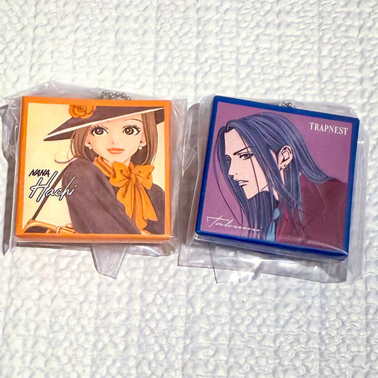Nana CD style acrylic keychain charms set of 2 - Hachi Nana Komatsu + Takumi from Trapnest