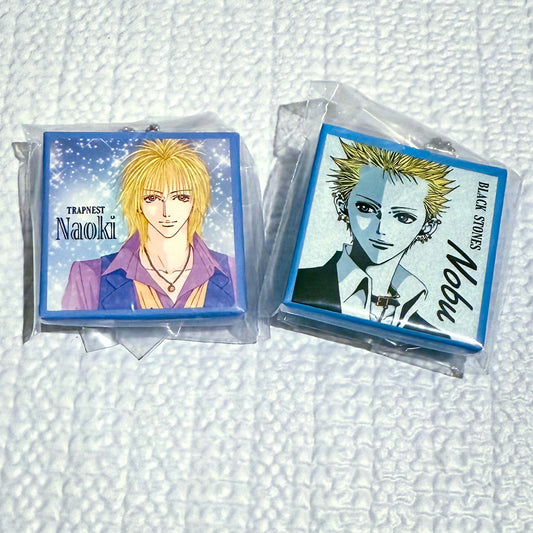 Nana CD style acrylic keychain charms set of 2 - Nobu from Black Stones + Naoki from Trapnest